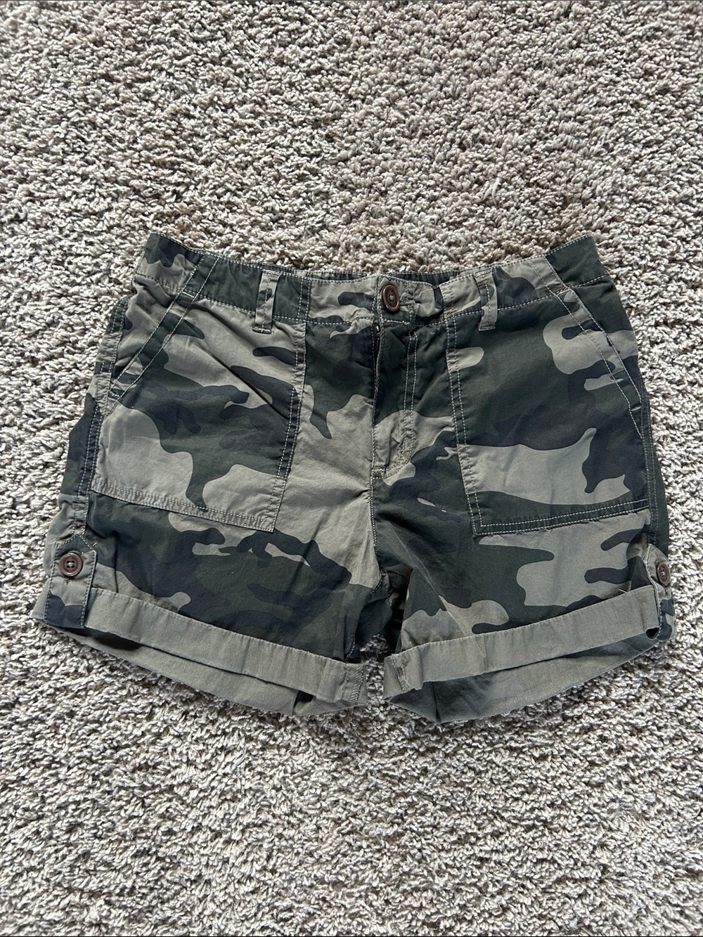 Sanctuary Camo Cargo Roll-Cuff Shorts